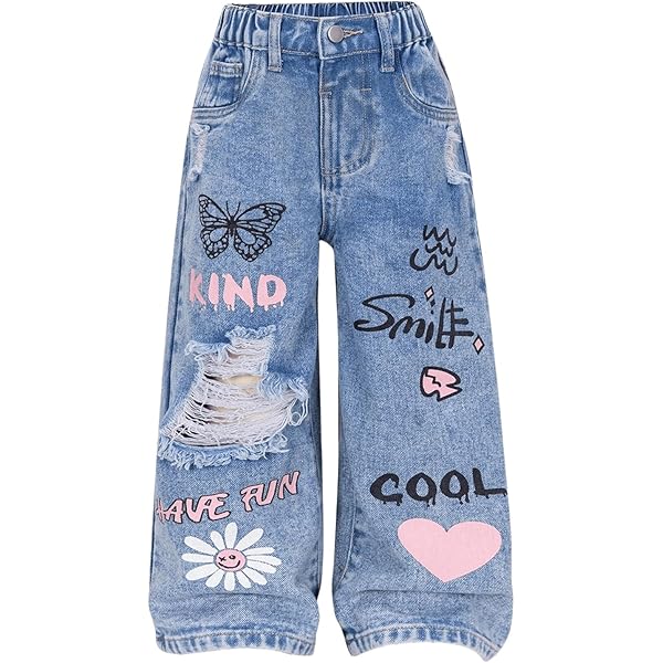 EXARUS Girls Jeans Baggy Pants Wide Leg/Flare/Skinny India