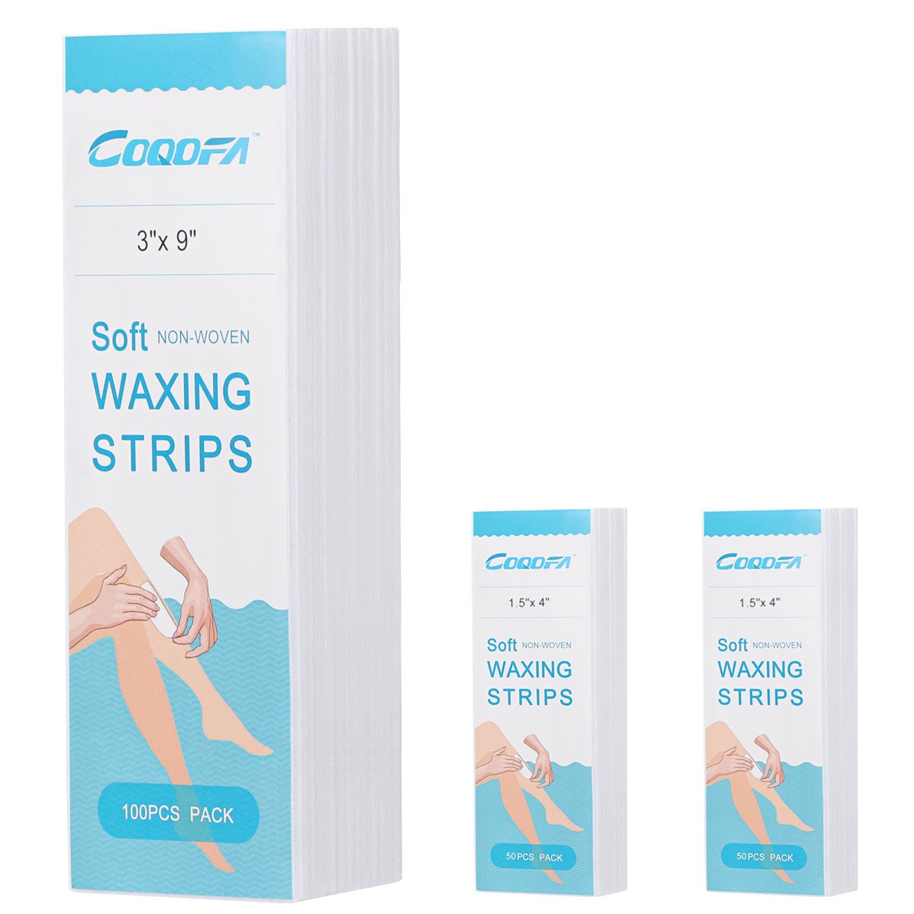 Coqofa Hair Removal Waxing Strips 200 Pcs Body And Facial Wax