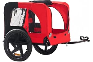 SogesGame Foldable Dog Bicycle Trailers,Dogs Cart with Internal Leash,Breathable Mesh Dog Bike Trailer with 2 Entrances,Dogs 