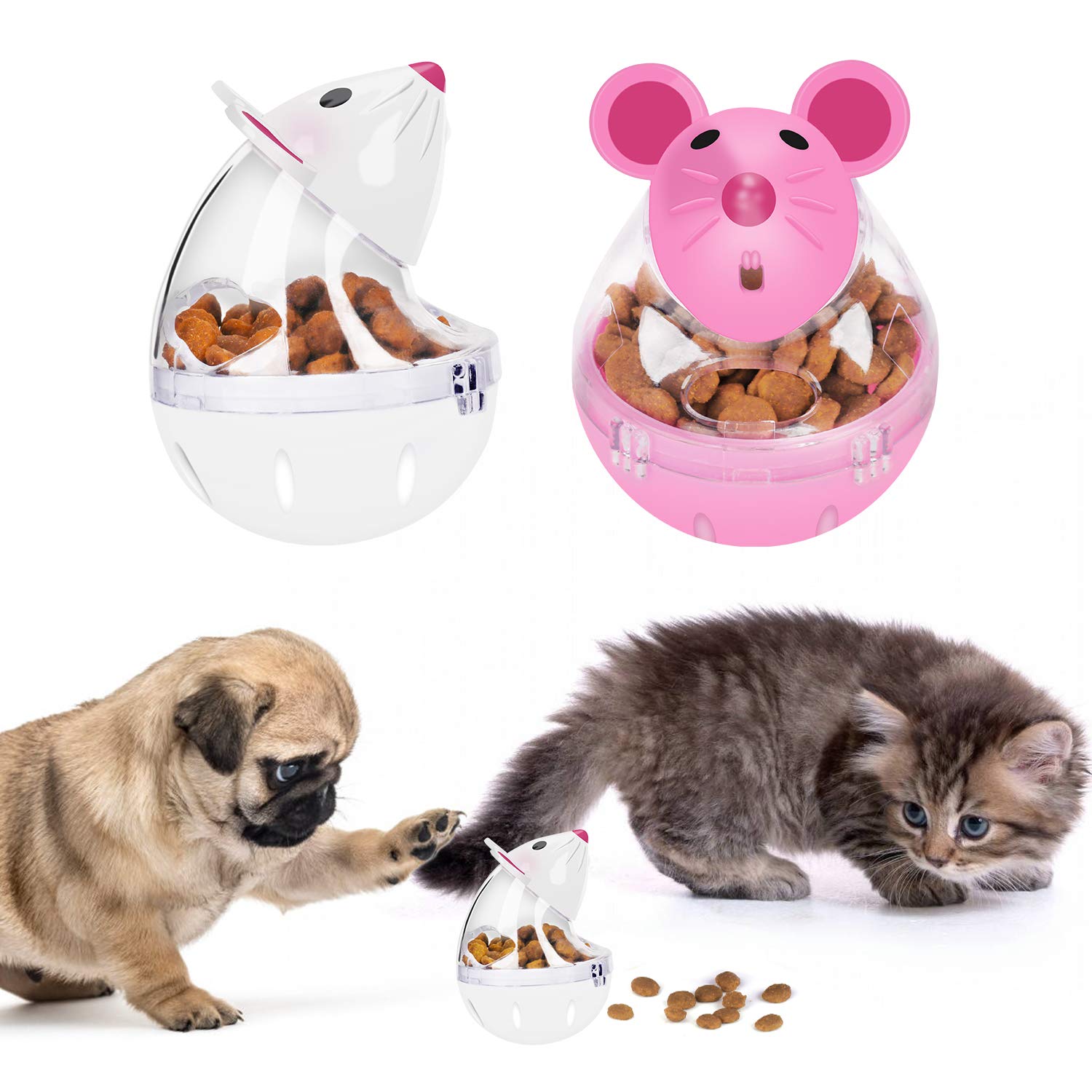 Legendog Cat Food Ball Slow Feed Mice Tumbler Shaped Pet Treat Ball Cat Food Toy