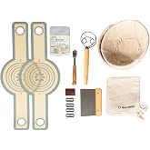 NutriMill Sourdough Bread Proofing Bundle Kit with 12" Banneton Baskets, Slings, Bags, Whisks, Lame and Sourdough Starter
