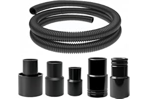 MITANSLE 10 Foot Long Dust Collection Power Tool Hose Kit with 5 Fittings Universal for Multiple Tools & Vacuums