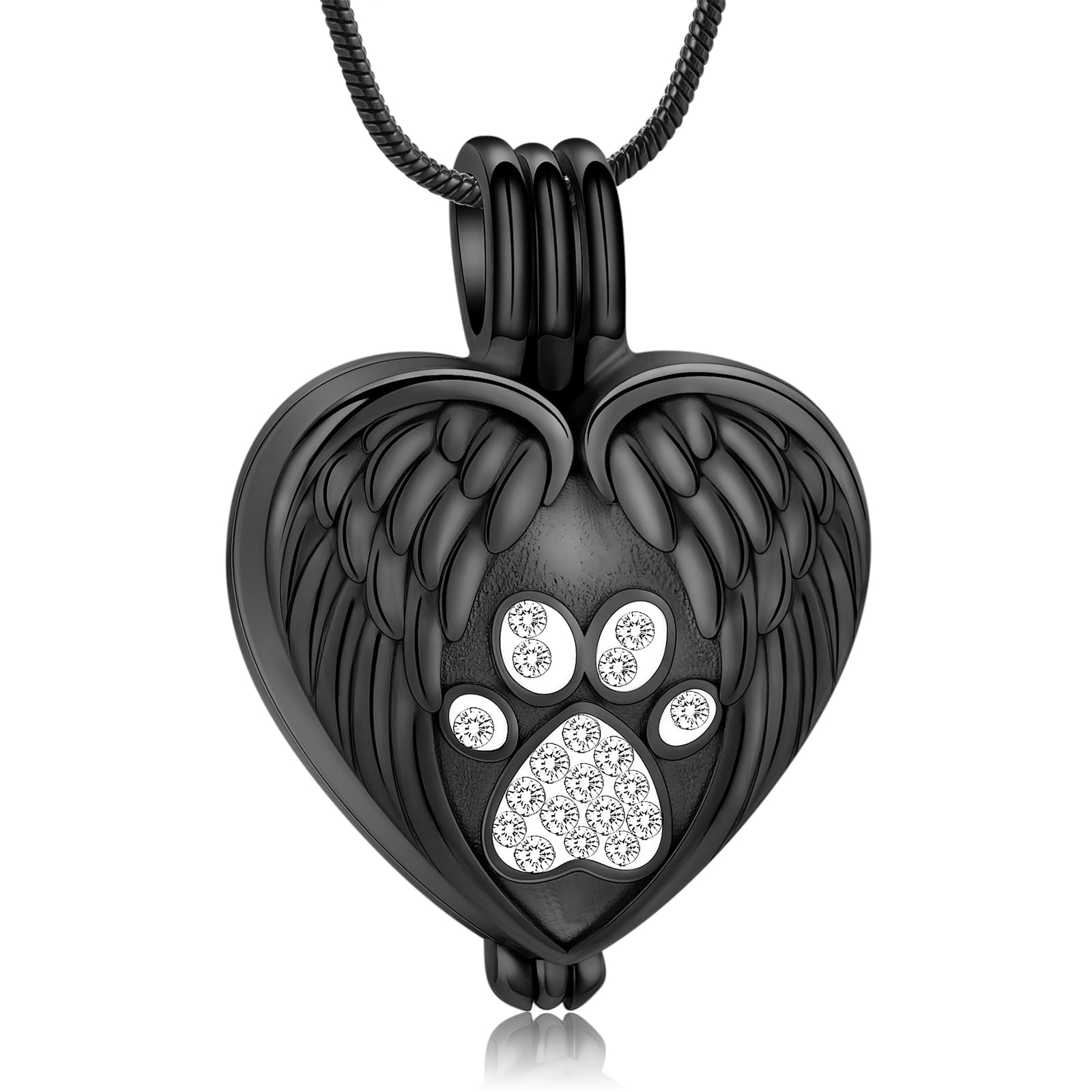 QGJNSGC Pet Cremation Jewelry for Ashes Pawprint Cremation Keepsake Necklace for Pet/Dog's/Cat's Ashes