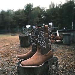 Lumeheel Cowboy Boots for Men - Western Square Toe