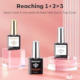 Modelones Pink Brown Builder Gel with Base Top Coat 3Pcs Set view 9