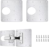 Flintronic 2Pcs Hinge Repair Plate Stainless Steel Cabinet Bracket with 12