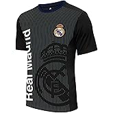 Icon Sports Compatible with Real Madrid Officially Licensed Poly Shirt Soccer T-Shirt -04 Medium Black