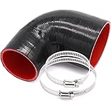 90 Degree ID 3inch to 4inch Elbow Coupler Silicone Hose 4-Ply with 2PCS Stainless Steel T-Bolt Clamp
