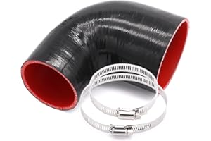 RUIKARHOP 90 Degree ID 3inch to 4inch Elbow Coupler Silicone Hose 4-Ply with 2PCS Stainless Steel T-Bolt Clamp