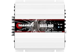 Taramp's Bass 800 1 Ohm Monoblock Amplifier 800 Watts Rms 1 Channel, 14.4VDC Out Power Full Range, Great for Sub/Bass - RCA/High Level Input, Car Audio