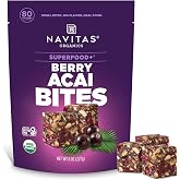 Navitas Organics Berry Acai Superfood+ BITES &ndash; Power Snacks &ndash; All Natural Plant Based &ndash; Clean Energy &amp; Nutrition &ndash; USDA Organic, Non GMO, Gluten Free, Soy Free, Kosher, Vegan (8oz. Bag 11 Servings)