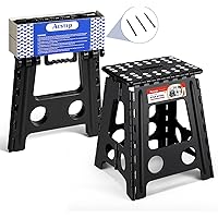 ACSTEP Folding Step Stool 16 Inch Stool Heavy Duty Plastic Foldable Step Stools for Adults and Kids, Stepping Stool with Hand