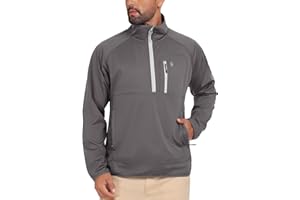 Little Donkey Andy Men's 1/2 Zip Pullover Golf Jacket for Men Waterproof Long Sleeve Athletic Shirts with 3 Pockets for MTB