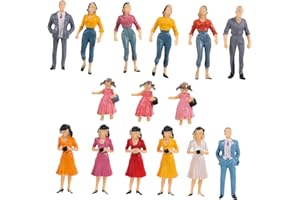 NUOBESTY 15pcs Painted People Figures Miniature Modelsfor Train Station Layout Model Building Accessorie Scale 1:25 Construct