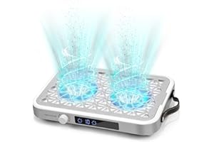 Professional Nail Dust Collector, 1600PA Dual Nail Fan Dust Collector, Dust Collector Nail Tech with 30 Disposable Filter Pap