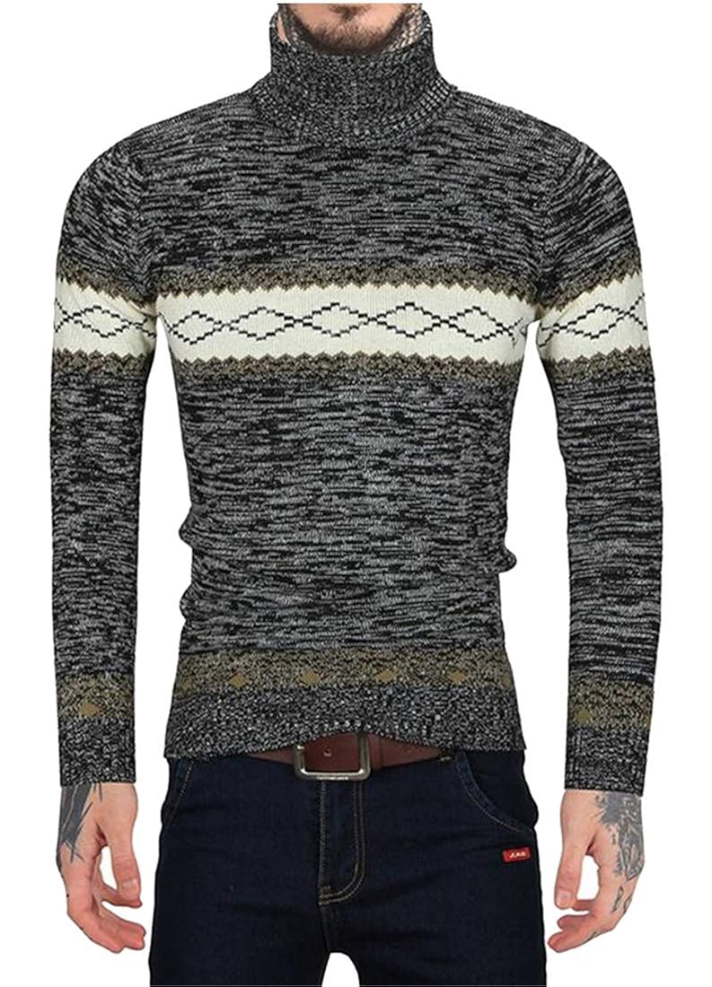 Fubotevic Mens Knit Thermal Turtle Neck 