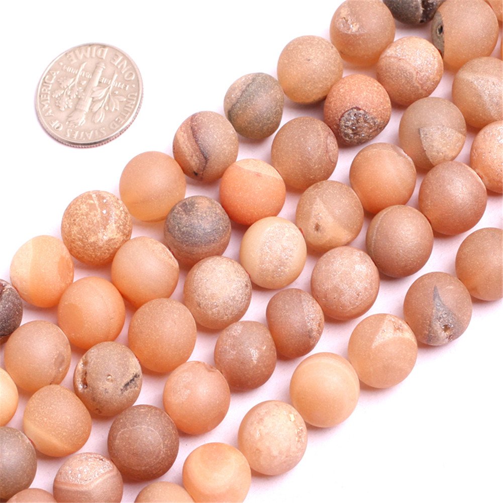Druzy Drusy Metallic Coated Agate Beads for jewellery making 15'' Strand (champagne/10MM)