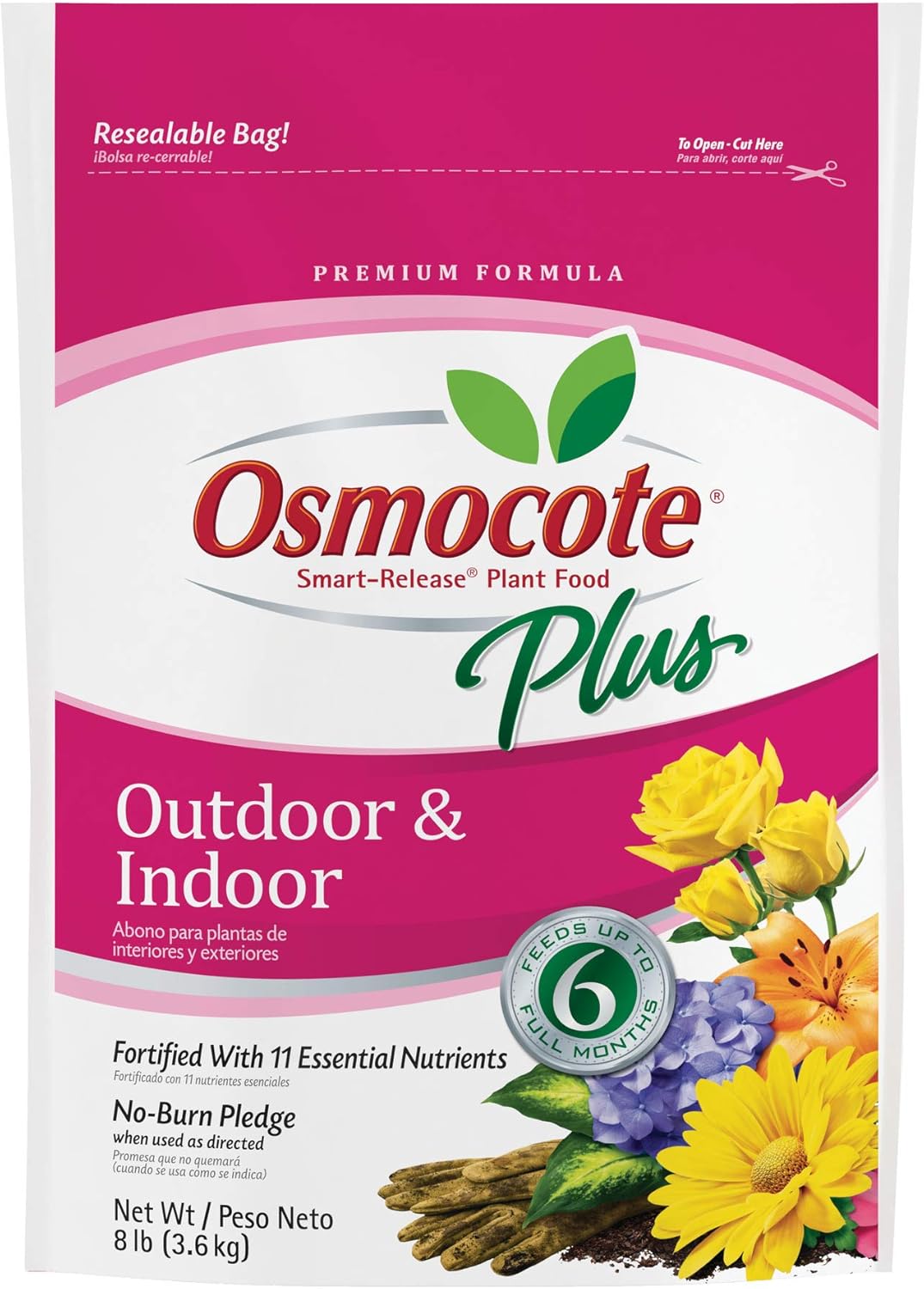 Osmocote 274850 Smart-Release Plant Food Plus Outdoor & Indoor, 8 lbs : Fertilizers : Garden & Outdoor