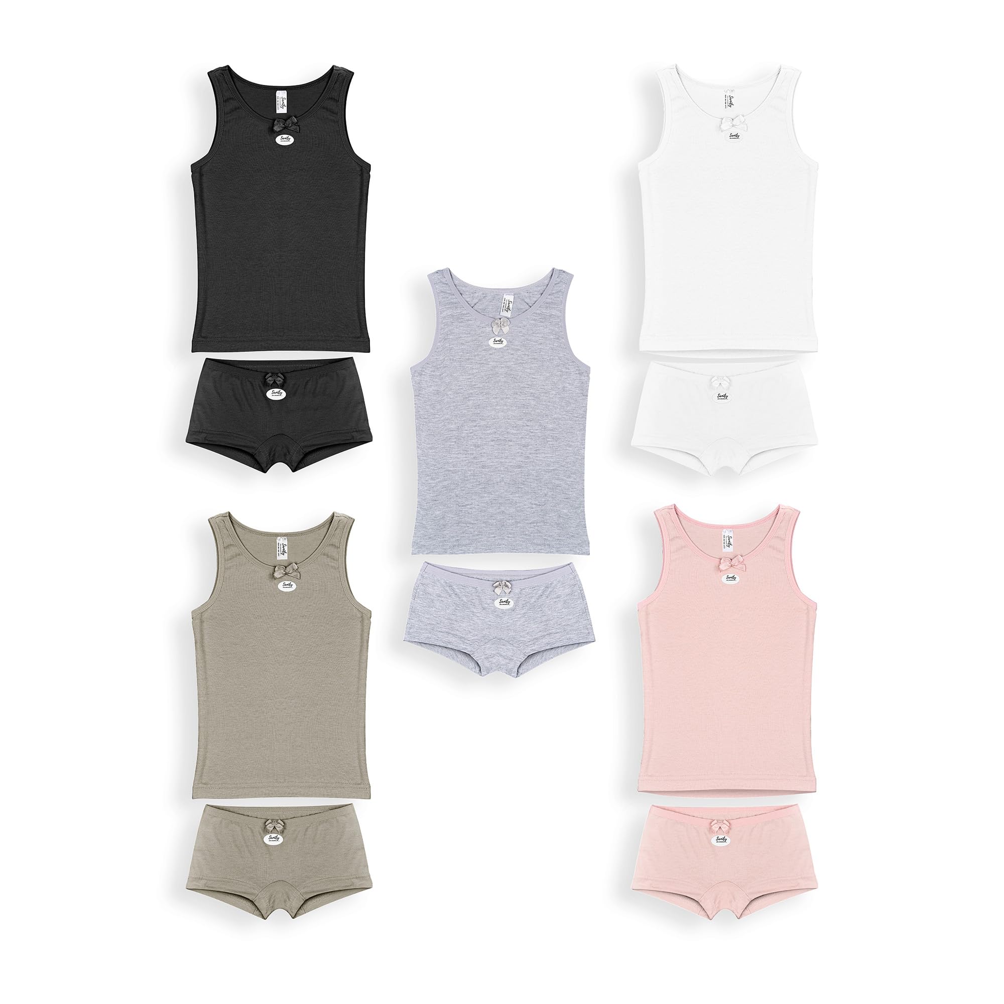 SAMILY Mädchen Unterhosen Unterhemd Set 10er Pack Unterwäsche Baumwolle 122 128 7