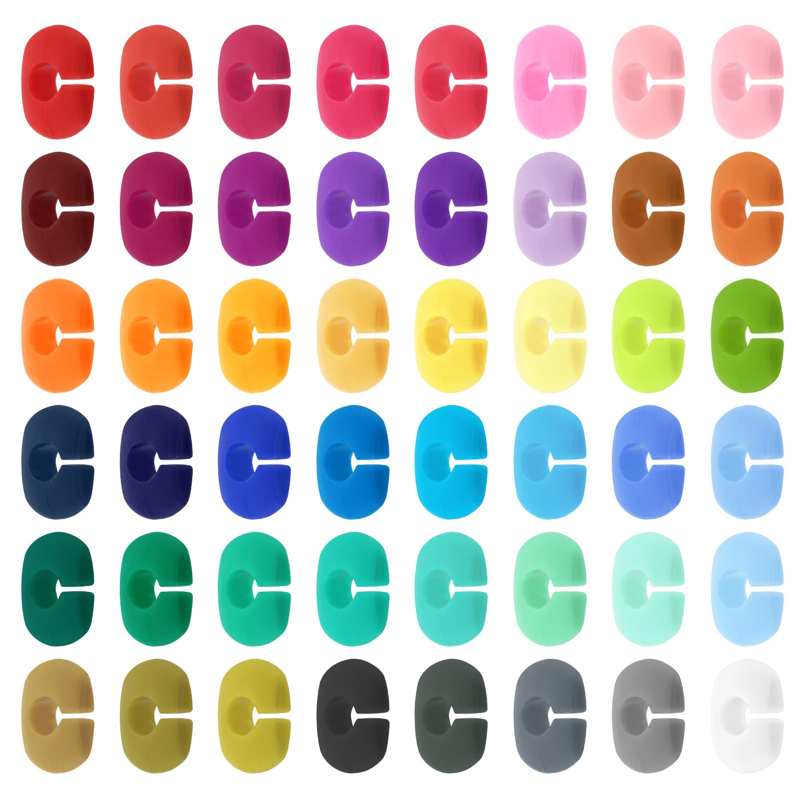 PATIKIL Wine Glass Charm, 48 Pack Silicone Drink Markers Reusable Glass Identifiers for Cups Champagne Flutes Cocktails, Assorted Colors
