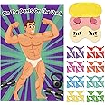 Bridal Shower Games Pin The Pants On The Hunk with 42 Stickers Large Game Poster for Bachelorette Party Games Girls Night Par