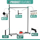 Klass Home Collection Portable Heavy Duty Clothes Rail with Shelf Black view 8