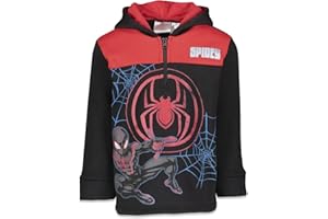 Marvel Spider-Man Spider-Verse Avengers Hulk Black Panther Miles Morales Fleece Half Zip Hoodie Toddler to Big Kid