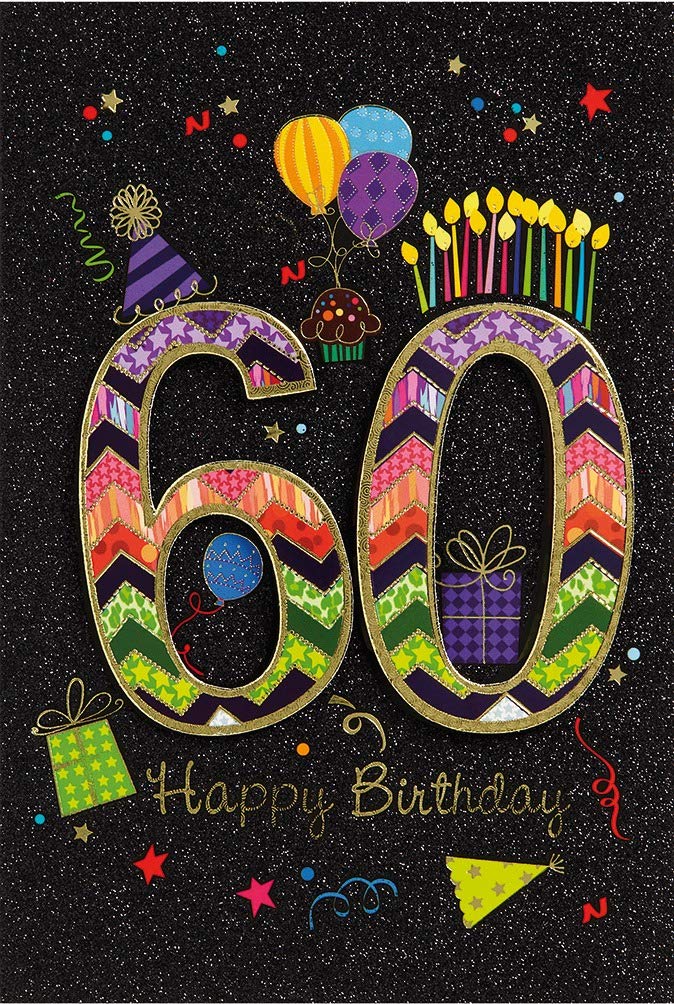 BSB 60th Birthday Card Woman & Man - Birthday Card in 11.5 x 17.0 cm - Greeting Card with Party Motif - 60th Birthday Card with Envelope - Birthday Cards