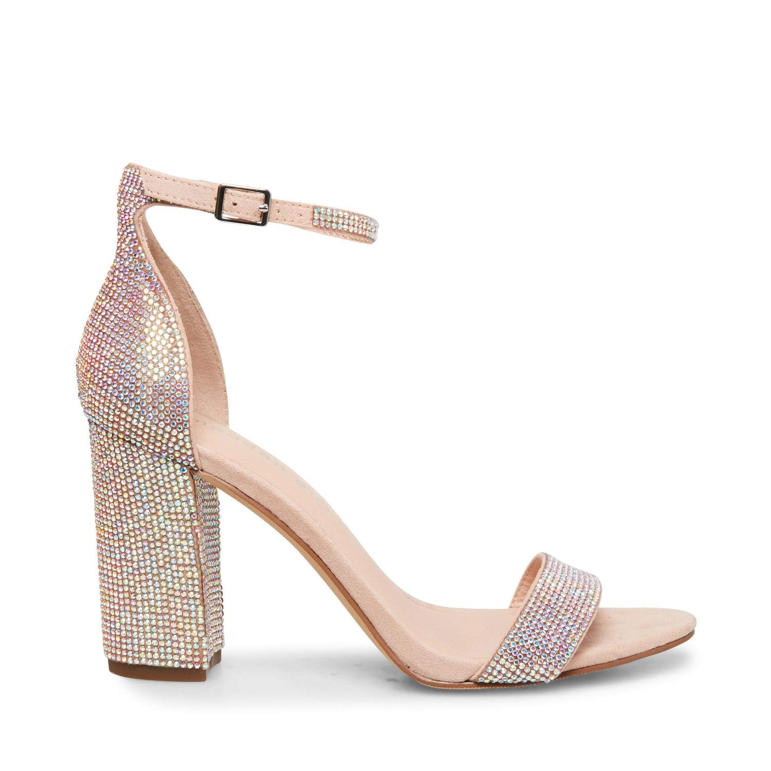 Madden Girl Women’s Beella Heeled Sandal, Blush Multi Rhinestone, 7.5