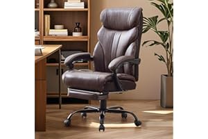 350LBS Capacity Ergonomic Office Chair for Home Office, High Back Executive Desk Chair with Padded Armrests, Retractable Foot