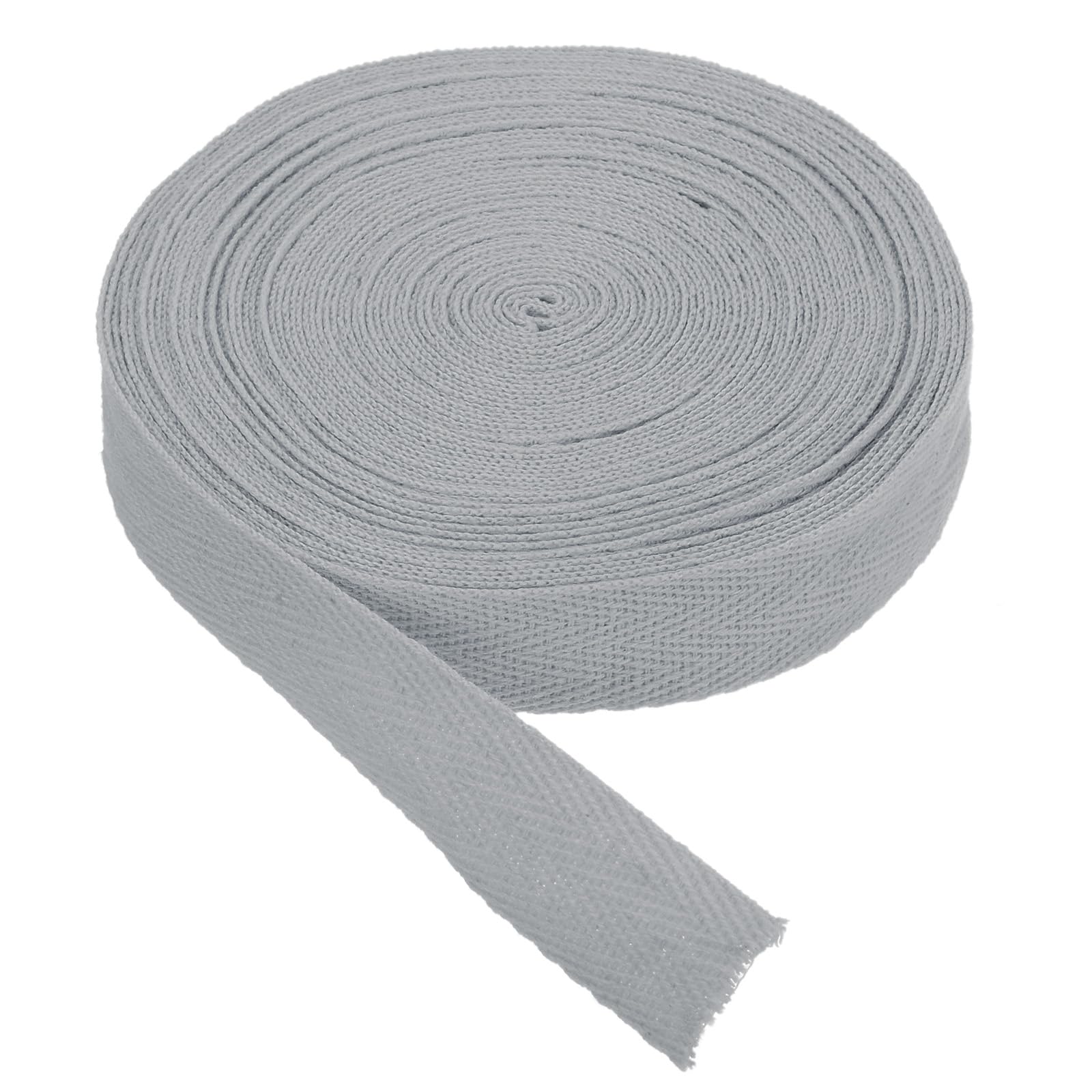 PATIKIL Cotton Twill Tape 15mm(5/8") 9m(10 Yards) Cotton Ribbon Bias Binding Tape Herringbone Webbing Trim for Sewing Gift Wrapping DIY Pale Grey