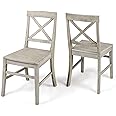 Christopher Knight Home Roshan Farmhouse Acacia Wood Dining Chairs, Light Grey Wash