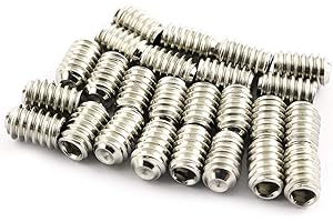 PRO BAMBOO KITCHEN RuiLing 25PCS 1/4-20x3/8" Hexagon Hex Socket Set Screws 304 Stainless Steel Full Thread Cup Point Grub Screws