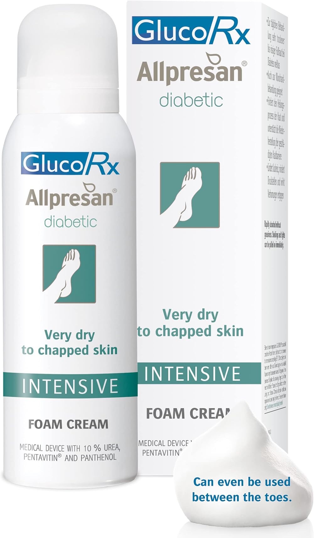 GlucoRx Allpresan Diabetic Foot Foam Cream Intensive 10% Urea Pentavitin
