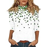 Mock Neck Tops for Women 3/4 Sleeve Dressy Casual T Shirts Loose Fit Solid Work Blouses Lightweight Spring Outfits 2026