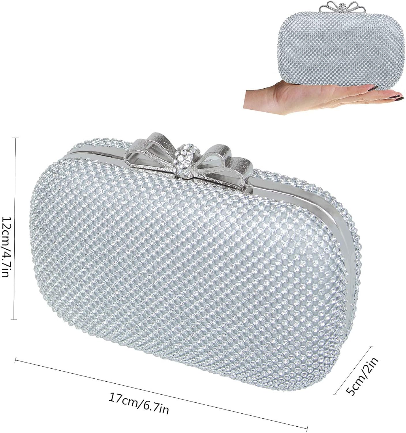 Pochette femme argentée Clearance