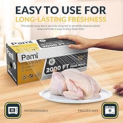 PAMI Clear Plastic Wrap for Food 12" X