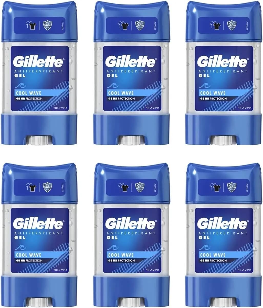 6 x Gillette Endurance Antiperspirant Clear Gel 70ml - Cool Wave
