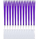 CANWELUX 12 Pack Bright Neon Purple Breakaway Lanyard with Thick ID Holder Badges for Adult, School, Work (Neon Purple,12Pack)