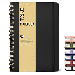 Dotted Spiral Journal Notebook, A5 Hardcover Spiral
