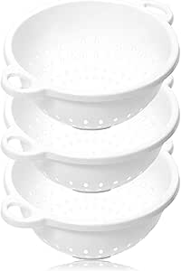 Chef Craft 5-Quart Colander 11" x 5" in Size, White, 3-Pack