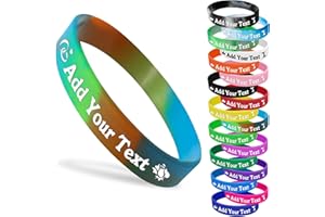 Personalized Silicone Wristbands with Text Logo Custom Rubber Bracelets 100 Packs Customized Silicone Bracelet for Events, Sp