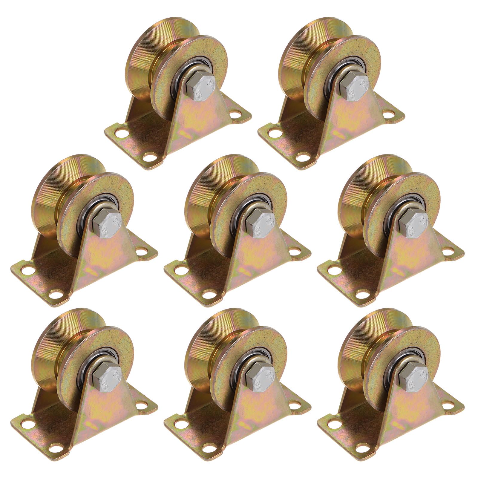 HARFINGTON 8pcs 1.9" V Groove Wheel Sliding Gate Caster, Rigid Caster