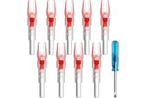 Lzwow 9PCS S Lighted Nocks for Arrows with .244 Inside Diameter Automatic Compound Bow Arrow Nocks for Hunting Shooting