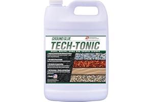 CORROSION TECHNOLOGIES Ground Glue Tech-Tonic Landscape Adhesive for Rock, Mulch, and Sand, Weatherproof Long-Lasting Stabilizer for Trails & Slopes, Pet-Safe Binder for Pea Gravel, Bark & Flower Beds, Made in USA, 1 Gallon