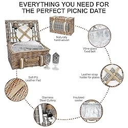 Wicker Picnic Basket for 2 - Willow Basket with