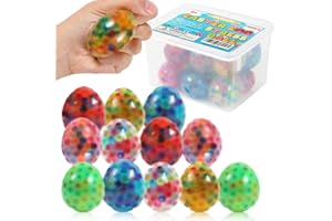 MCHOCHY 12 Pack Easter Eggs Stress Ball Fidget Toys, Easter Eggs Squeeze Balls for Easter Basket Stuffers Party Fovar