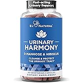 Eu Natural Urinary Harmony D-Mannose Supplement - Urinary Tract Health for Women - Fast-Acting Urinary Cleanse & Flush with Clinical-Strength D-Mannose & Hibiscus - 60 Capsules