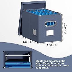 DYWMM Hanging File Box with Lid, Set of 2 Filing