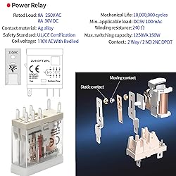 6 Pcs 8Amp Mini Relay Switch 110V 120V AC with Test